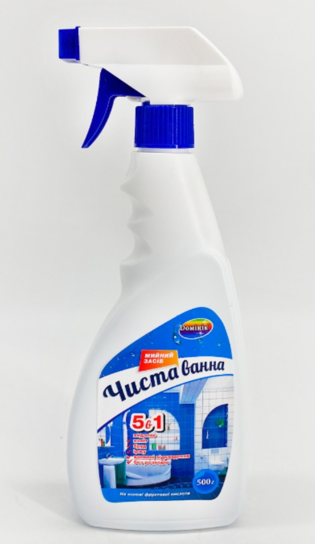 Засіб для чищення ванної кімнати ЧИСТА ВАННА 5в1 Домінік 0,5мл